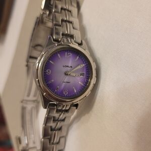 Women's Purple and Silver Watch